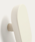 ARELY Set of 2 solid beech wood hangers with beige lacquer finish 6.5 cm/10 cm