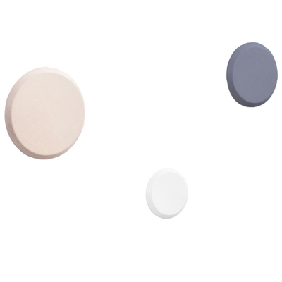 NADUA Set od 3 vješalice od punog drva s prirodnom, plavo-bijelom završnom obradom bukve