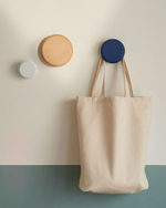 NADUA Set of 3 hangers in solid wood with a natural, blue and white beech finish