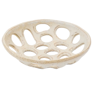 ZUNEL Small beige ceramic fruit bowl