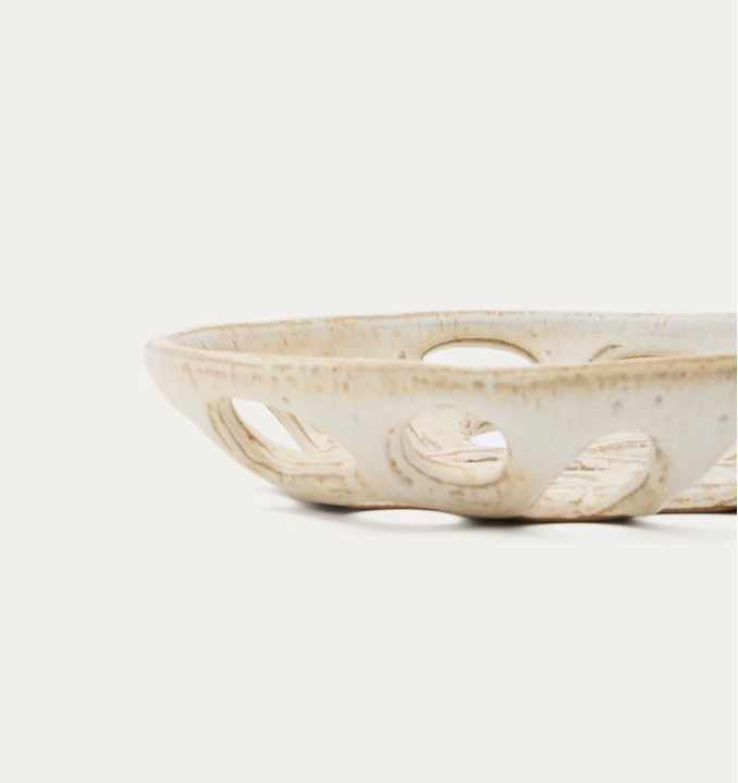 ZUNEL Small beige ceramic fruit bowl