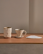 ZUNEL Beige ceramic coffee cup with dripper set