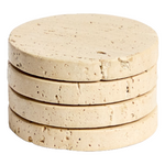 ZERA Set of 4 beige marble coasters