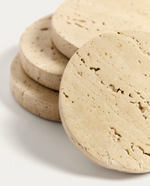 ZERA Set of 4 beige marble coasters