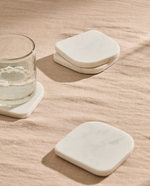 ZERA Set of 4 white marble coasters