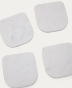 ZERA Set of 4 white marble coasters