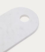 NIVOL Large serving board in white and black marble and travertine