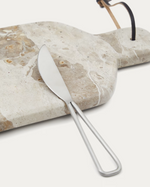 SUKA Small cutting board and beige marble knife set