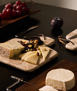 SUKA Large cutting board and beige marble knife set