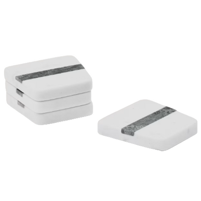 NIRA Set of 4 white and green marble coasters