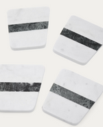 NIRA Set of 4 white and green marble coasters