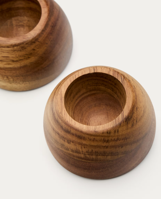 NUKHA Set of 2 egg cups in FSC 100% acacia wood