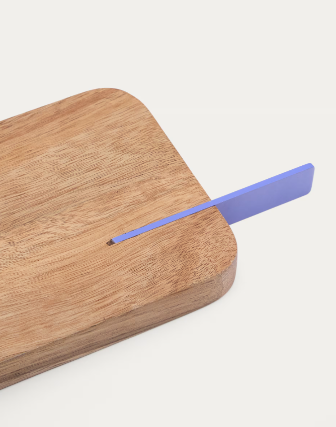 ZAIRIN Serving board in FSC 100% acacia wood and lilac metal