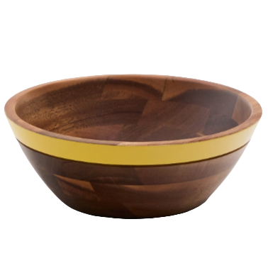 ZAIRIN Yellow FSC 100% acacia wood bowl