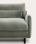 VELIRO Zeleni baršunasti trosjed s crnim čeličnim nogama 240 cm