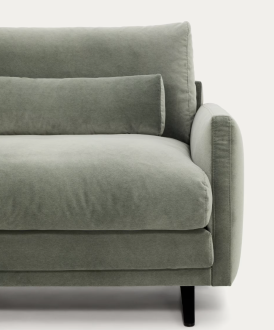 VELIRO Zeleni baršunasti trosjed s crnim čeličnim nogama 240 cm