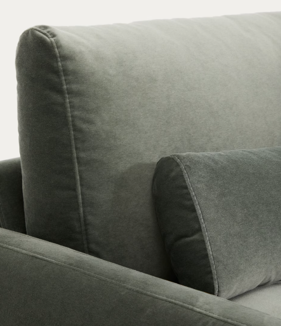 VELIRO Zeleni baršunasti trosjed s crnim čeličnim nogama 240 cm