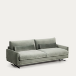 VELIRO Zeleni baršunasti trosjed s crnim čeličnim nogama 240 cm