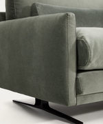 VELIRO Zeleni baršunasti trosjed s crnim čeličnim nogama 240 cm