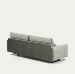 VELIRO Zeleni baršunasti trosjed s crnim čeličnim nogama 240 cm