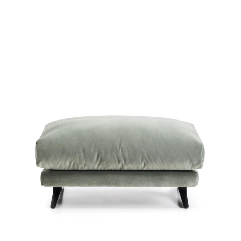 VELIRO Zeleni baršunasti oslonac za noge s čeličnim nogama s grafitnom završnom obradom 85 x 90 cm