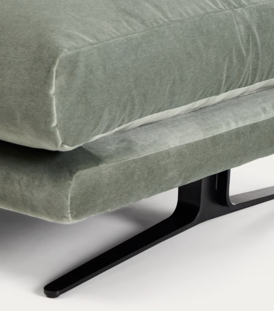 VELIRO Zeleni baršunasti oslonac za noge s čeličnim nogama s grafitnom završnom obradom 85 x 90 cm