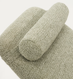 OSLA divan in green chenille with brushed stainless steel legs 175 cm