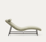 OSLA divan in green chenille with brushed stainless steel legs 175 cm