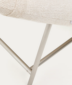 OSLA divan in beige chenille with brushed stainless steel legs 175 cm