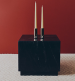 SOREIN side table in black marble 40 x 40 cm