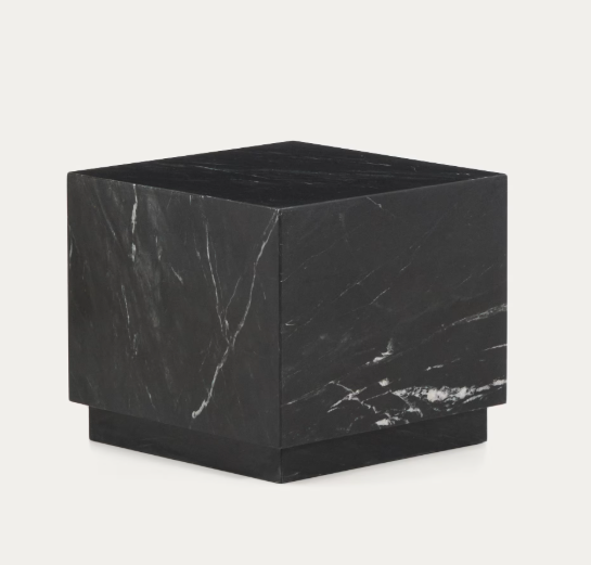 SOREIN side table in black marble 40 x 40 cm