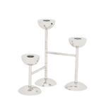 NIRELA triple stainless steel candle holder 22cm
