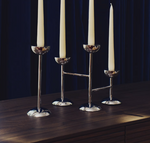 NIRELA triple stainless steel candle holder 22cm