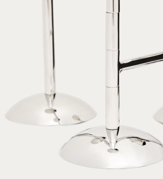 NIRELA triple stainless steel candle holder 22cm