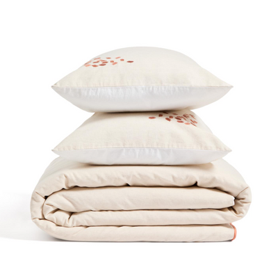 VIRELDA Set navlake za poplun i jastučnice od bež pamuka i lana s izvezenim detaljima