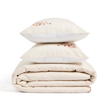 VIRELDA Set navlake za poplun i jastučnice od bež pamuka i lana s izvezenim detaljima