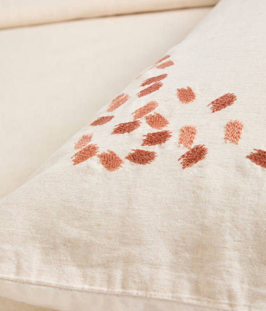 VIRELDA Set navlake za poplun i jastučnice od bež pamuka i lana s izvezenim detaljima