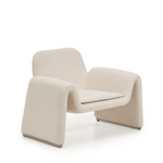 MELVIA beige chenille armchair