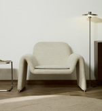 MELVIA beige chenille armchair