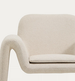 MELVIA beige chenille armchair