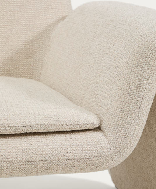 MELVIA beige chenille armchair