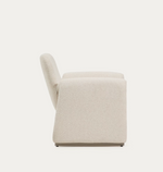 MELVIA beige chenille armchair
