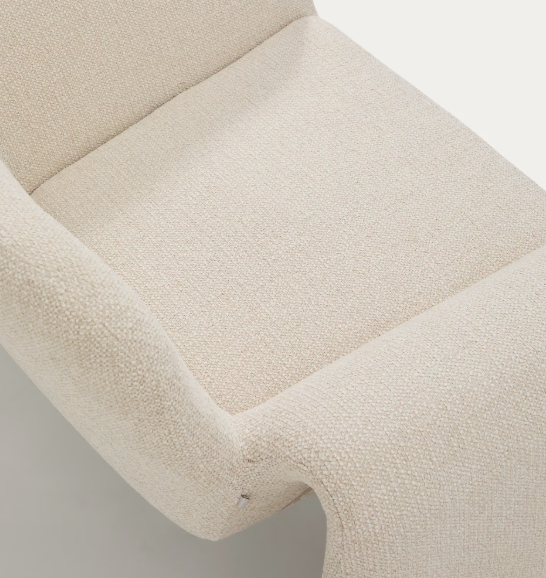 MELVIA beige chenille armchair