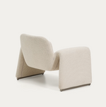 MELVIA beige chenille armchair