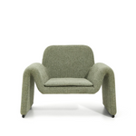 MELVIA green chenille armchair
