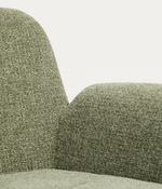 MELVIA green chenille armchair
