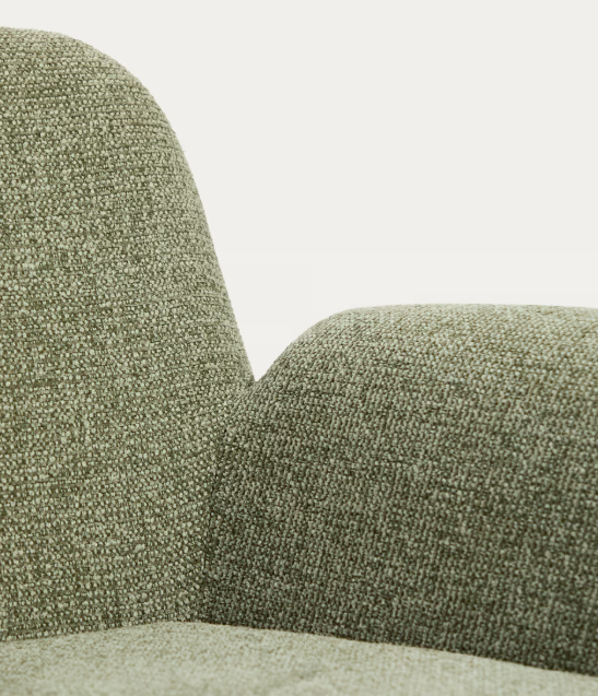 MELVIA green chenille armchair