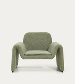 MELVIA green chenille armchair