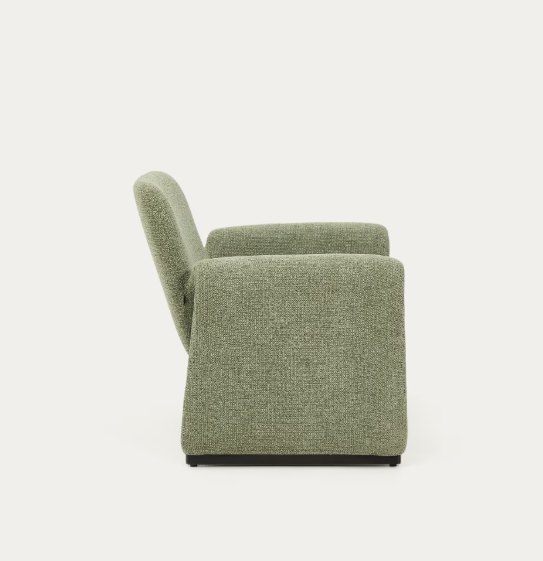 MELVIA green chenille armchair
