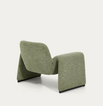 MELVIA green chenille armchair